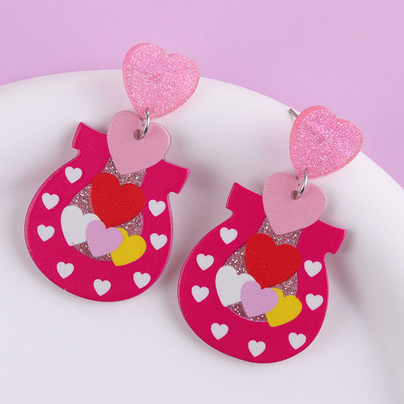 Wholesale Valentine's Day Tassel Balloon Love Acrylic Print Simple Fashion Earrings